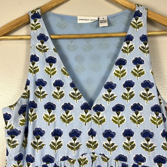 Sincerely Jules Tiered Floral Print Sleeveless V Neck Mini Dress Womens Size S - Picture 5 of 12